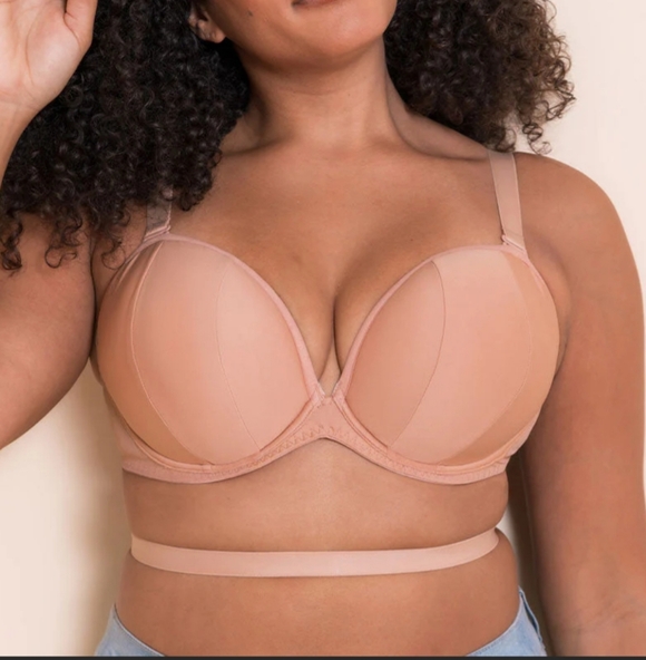NEW Curvy Kate Superhero Multiway Plunge Bra Sz 38G (UK 38F) In Latte Beige - Picture 7 of 12